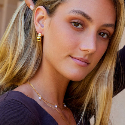 Rene Gold-Tone Puff Earrings