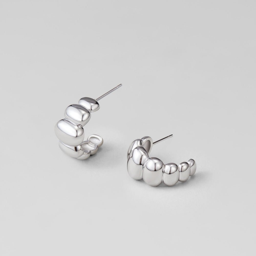 Rene Silver-Tone Puff Earrings