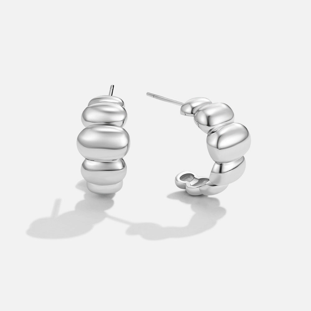 Rene Silver-Tone Puff Earrings
