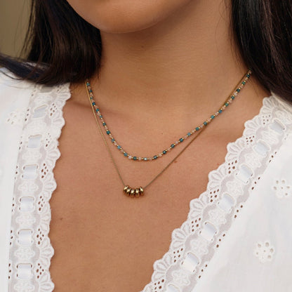 Rings of Happiness Gold-Tone Necklace