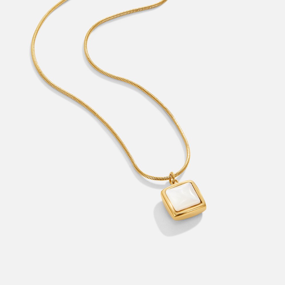 Riva Moonstone-Effect Drop Necklace