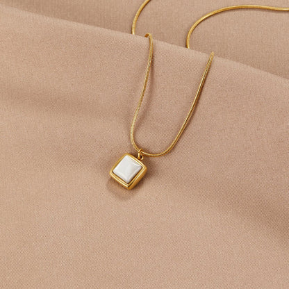Riva Moonstone-Effect Drop Necklace