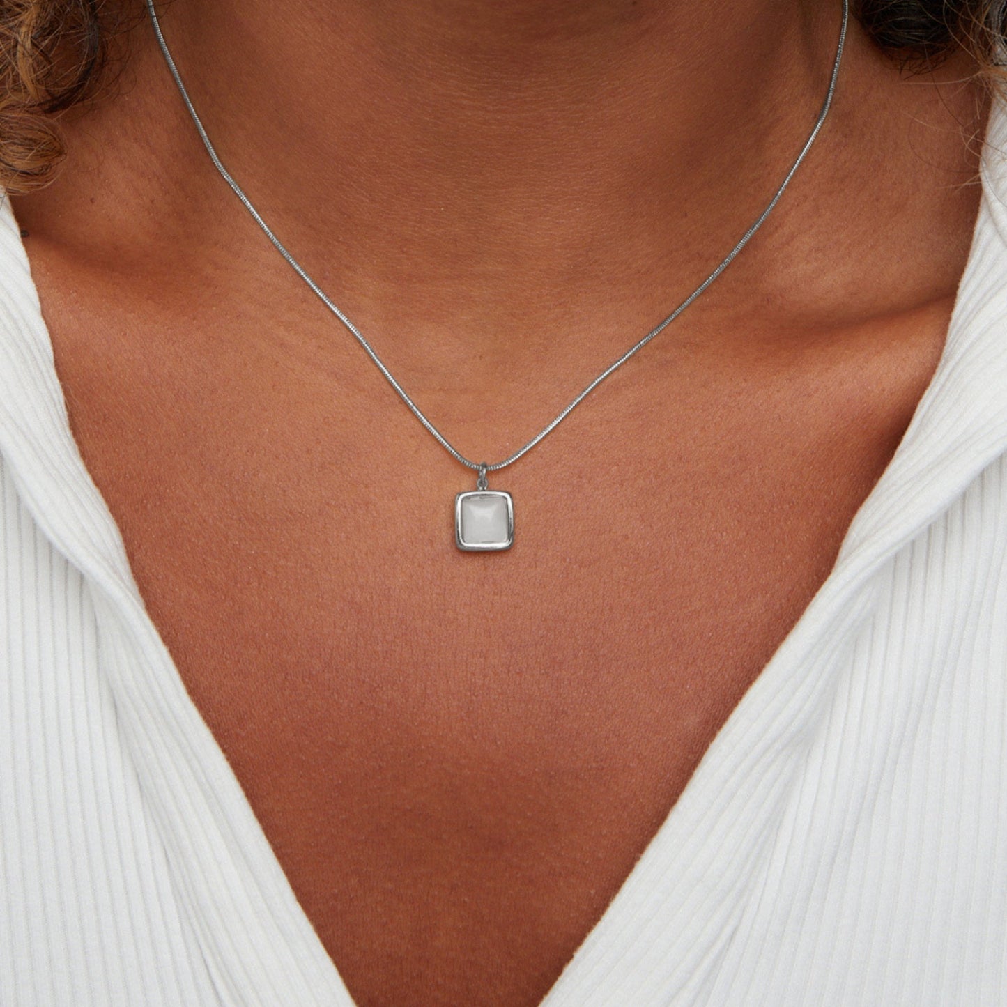 Riva Moonstone-Effect Pendant Necklace