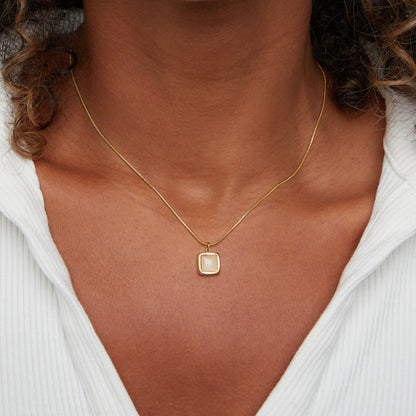Riva Moonstone-Effect Drop Necklace
