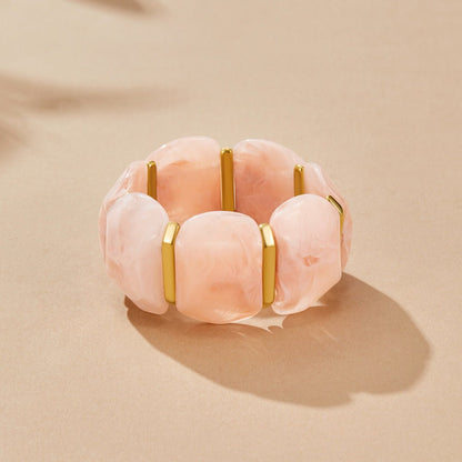Rose Pink Stone Stretch Bracelet