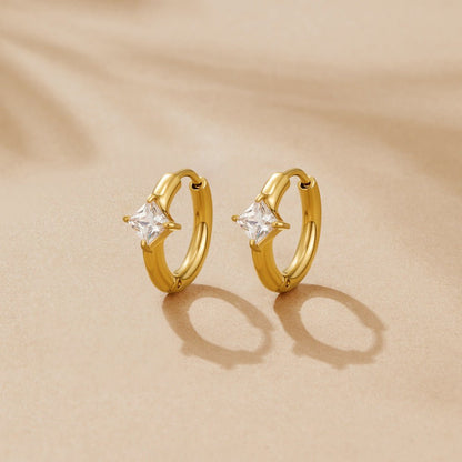 Roselle Crystal Huggie Earrings