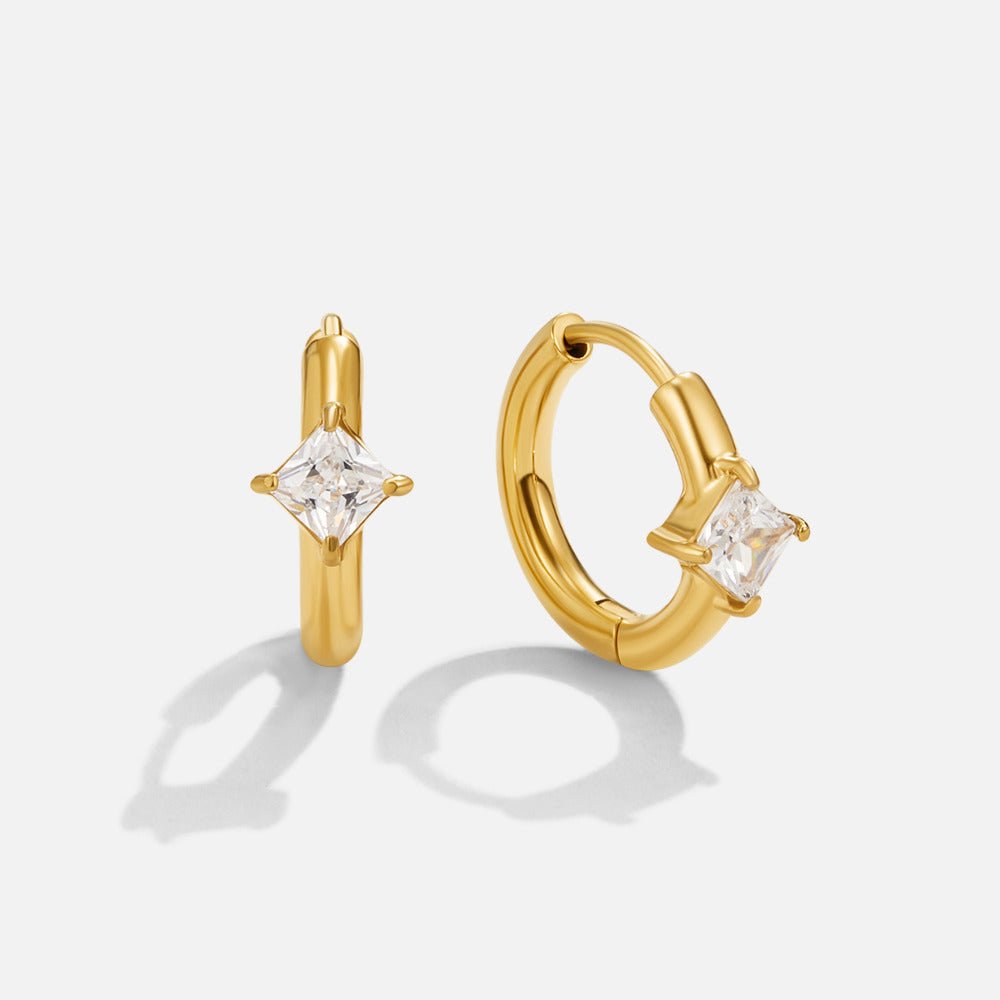 Roselle Crystal Huggie Earrings