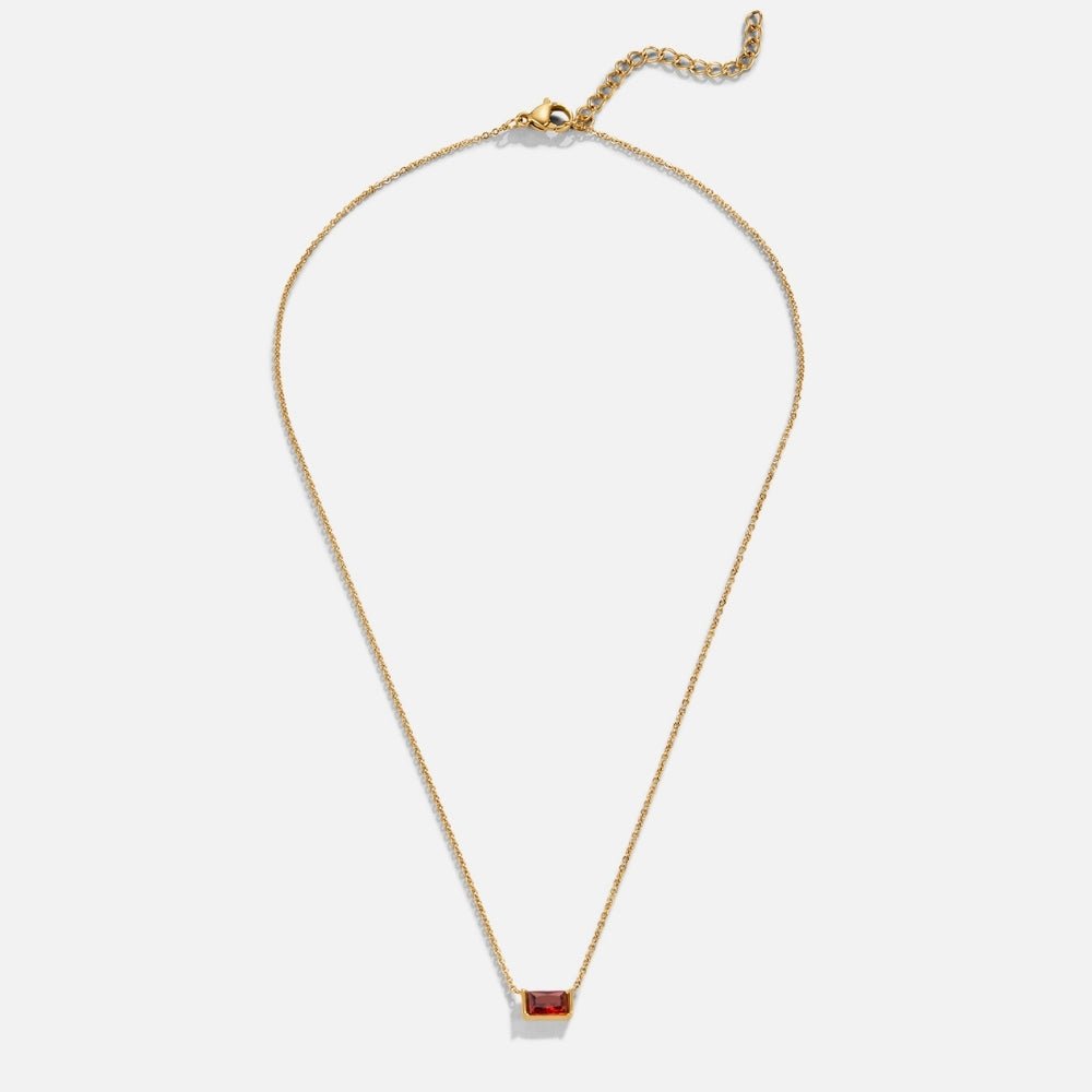 Ruby Red Baguette Necklace