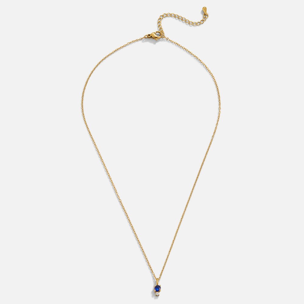 Sapphire Blue Drop Pendant Necklace