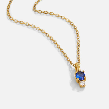 Sapphire Blue Drop Pendant Necklace