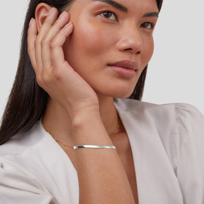 Sarya Silver-Tone Snake Chain Bracelet