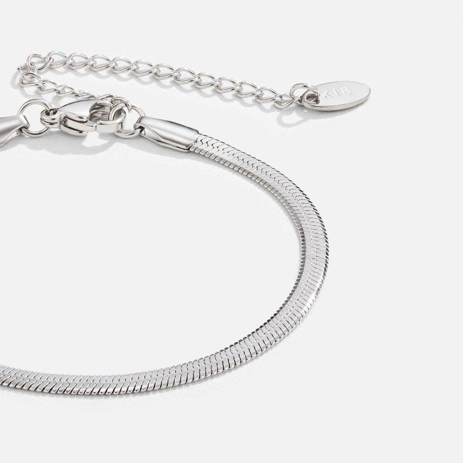 Sarya Silver-Tone Snake Chain Bracelet