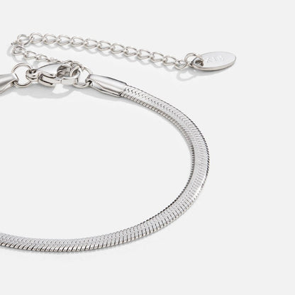 Sarya Silver-Tone Snake Chain Bracelet