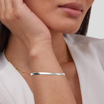 Sarya Silver-Tone Snake Chain Bracelet