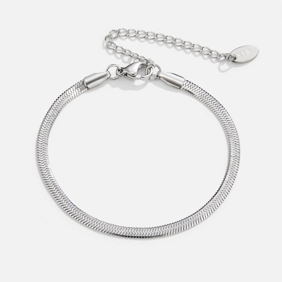 Sarya Silver-Tone Snake Chain Bracelet