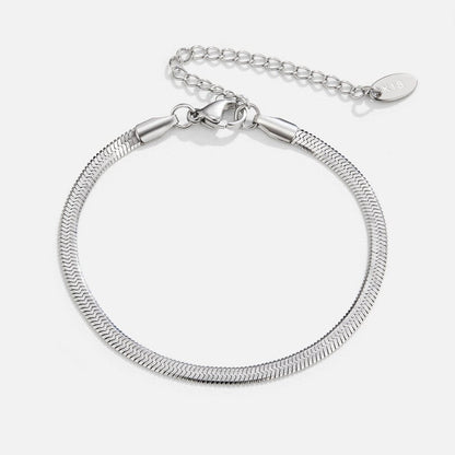 Sarya Silver-Tone Snake Chain Bracelet
