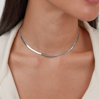 Sarya Silver-Tone Snake Chain Necklace