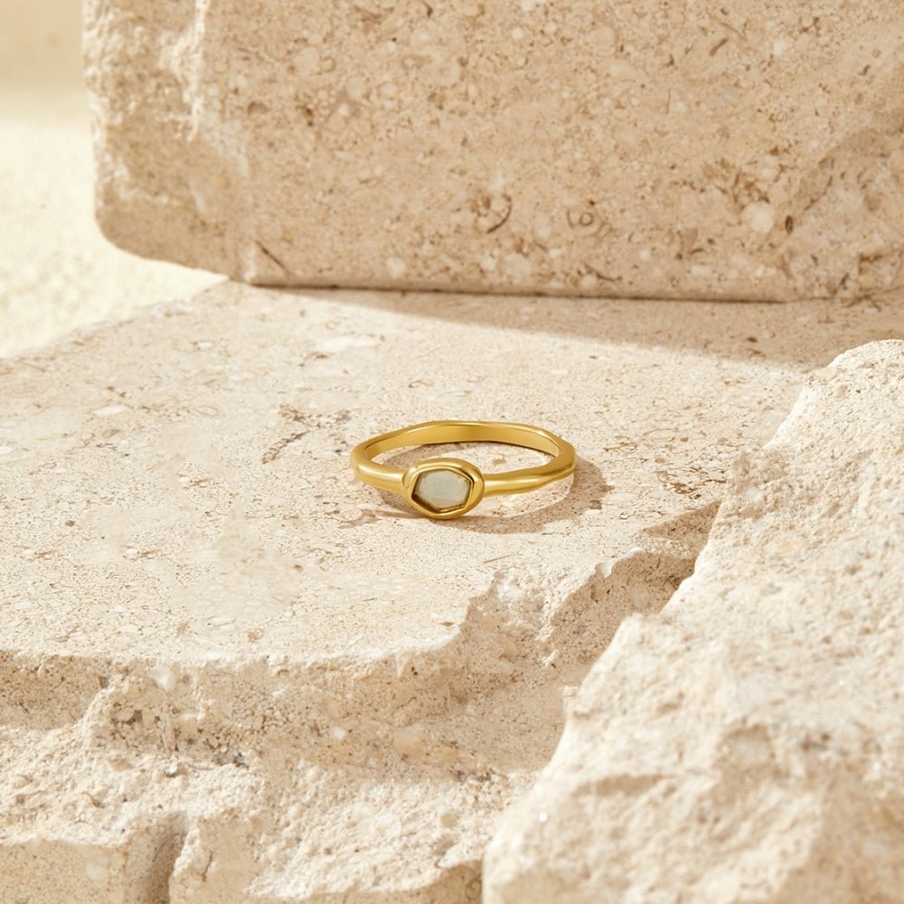 Selene Gold-Tone Moonstone-Effect Ring