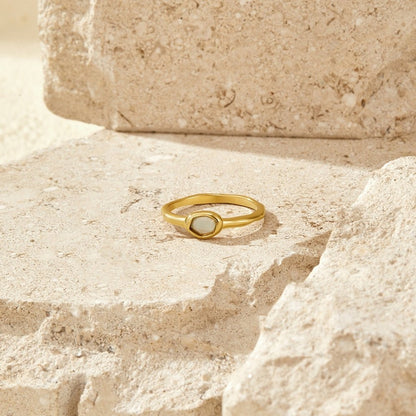Selene Gold-Tone Moonstone-Effect Ring