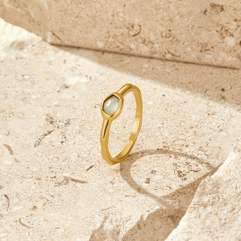 Selene Gold-Tone Moonstone-Effect Ring