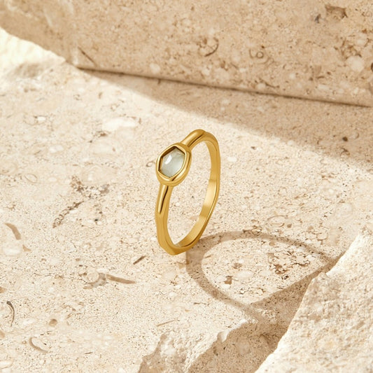 Selene Gold-Tone Moonstone-Effect Ring
