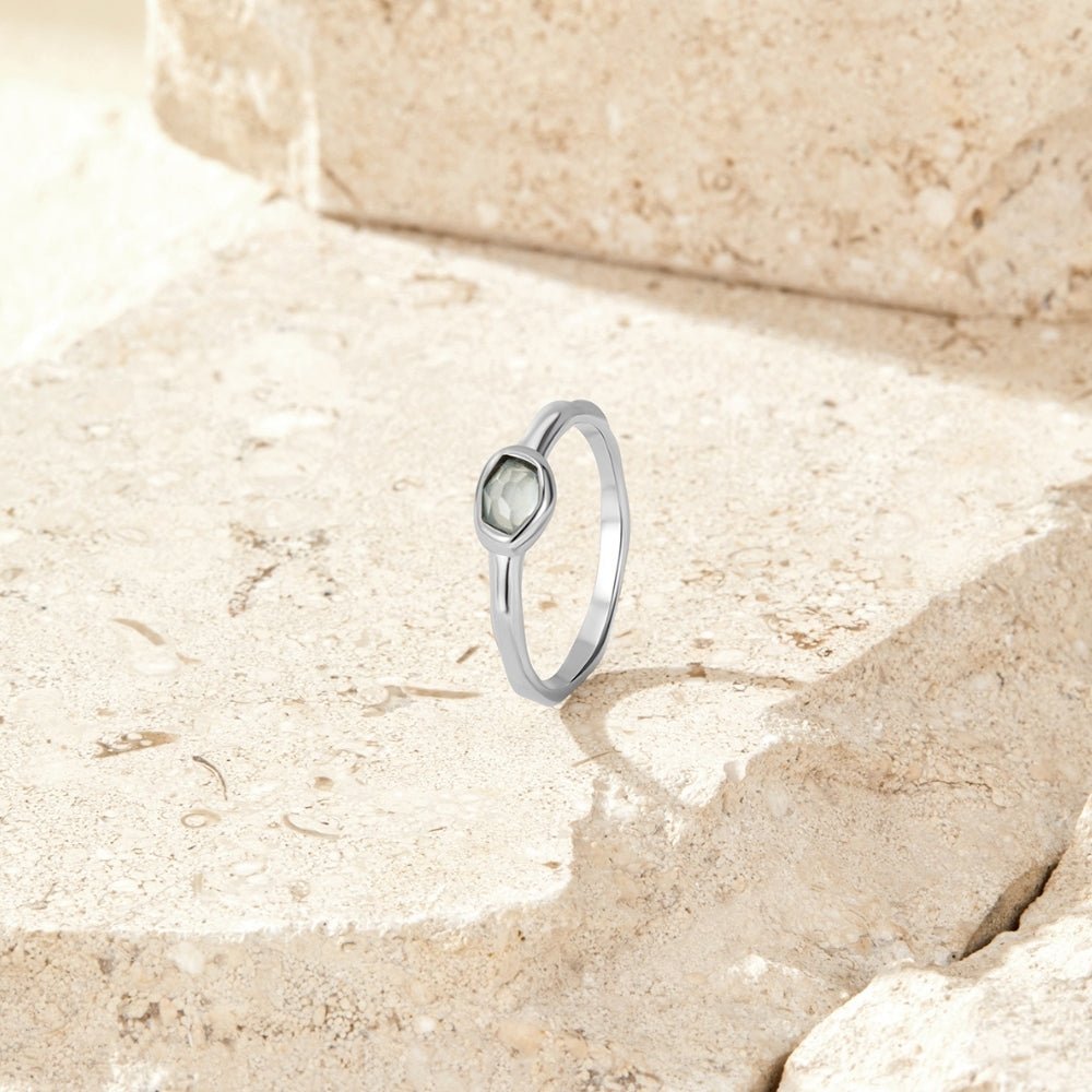 Selene Silver-Tone Moonstone-Effect Ring