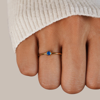 September Birthstone Gold-Tone Ring