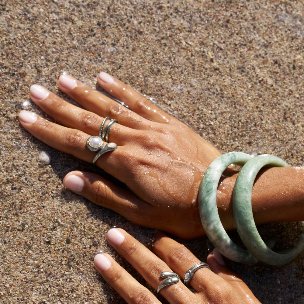 Amara Silver-Tone Pearl Wrap Ring