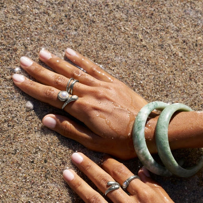 Amara Silver-Tone Pearl Wrap Ring