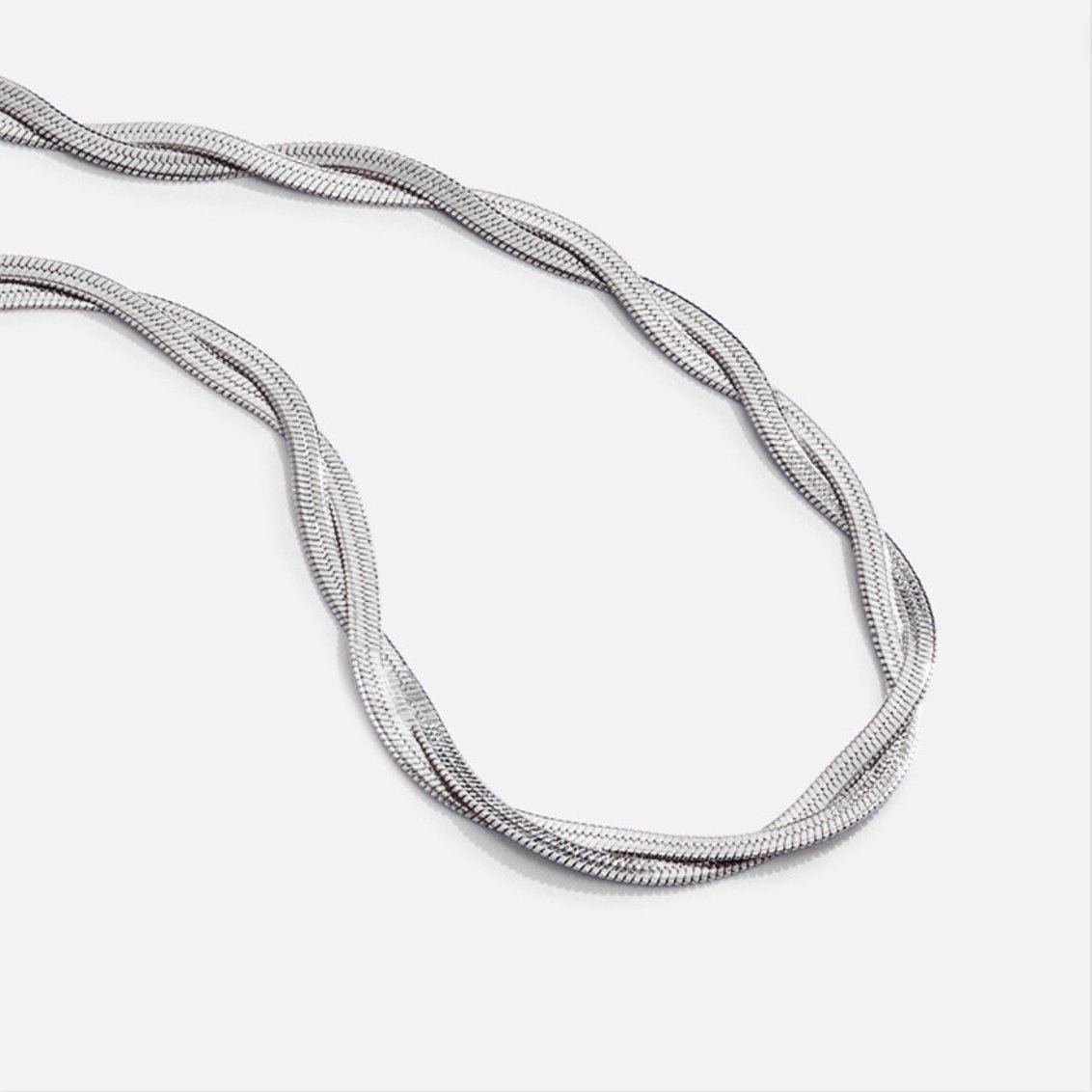 Chiara Silver-Tone Twist Snake Chain Necklace