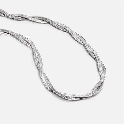 Chiara Silver-Tone Twist Snake Chain Necklace