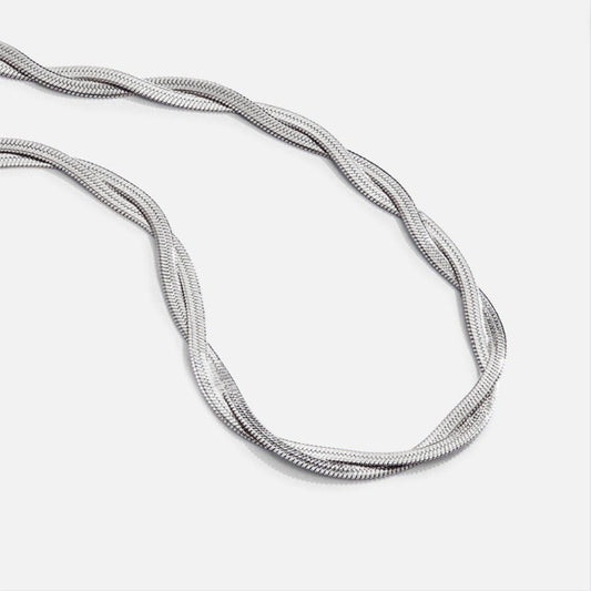 Chiara Silver-Tone Twist Snake Chain Necklace