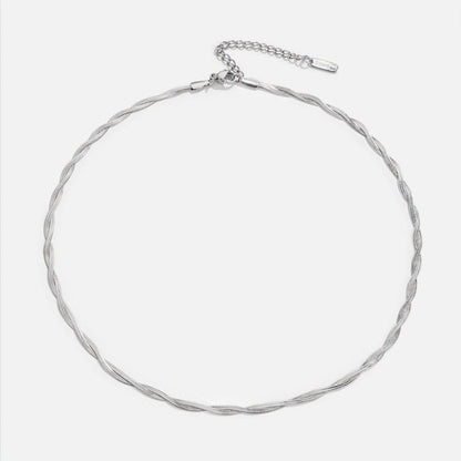 Chiara Silver-Tone Twist Snake Chain Necklace
