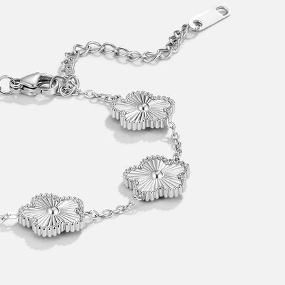 Silver-Tone Clover Bracelet