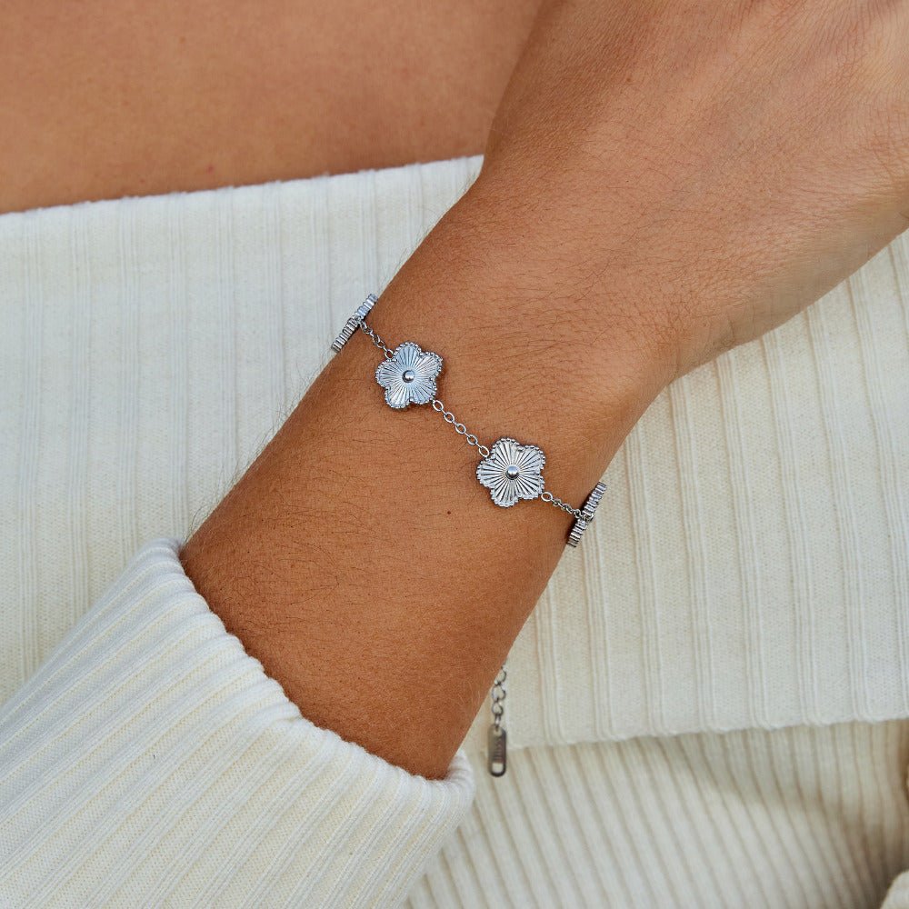 Silver-Tone Clover Bracelet