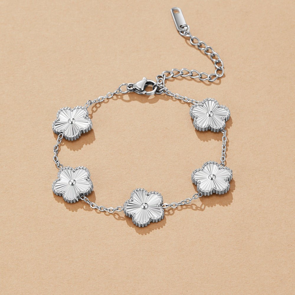 Silver-Tone Clover Bracelet