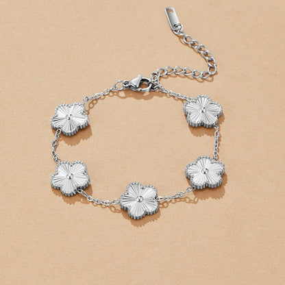 Silver-Tone Clover Bracelet