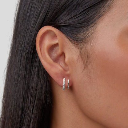 Silver-Tone Crystal Claw Earrings