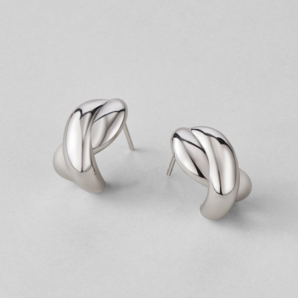 Dakota Silver-Tone Twisted Earrings