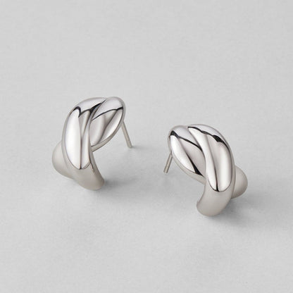Dakota Silver-Tone Twisted Earrings