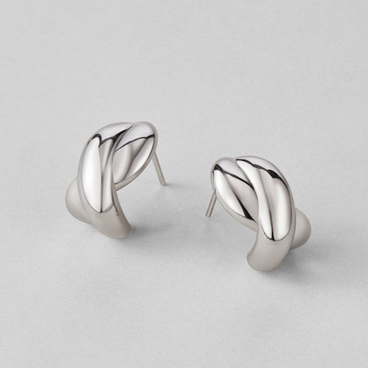 Dakota Silver-Tone Twisted Earrings