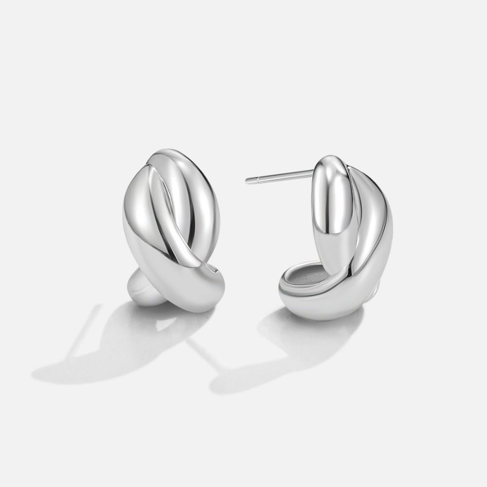 Dakota Silver-Tone Twisted Earrings
