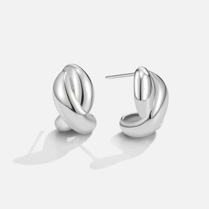 Dakota Silver-Tone Twisted Earrings