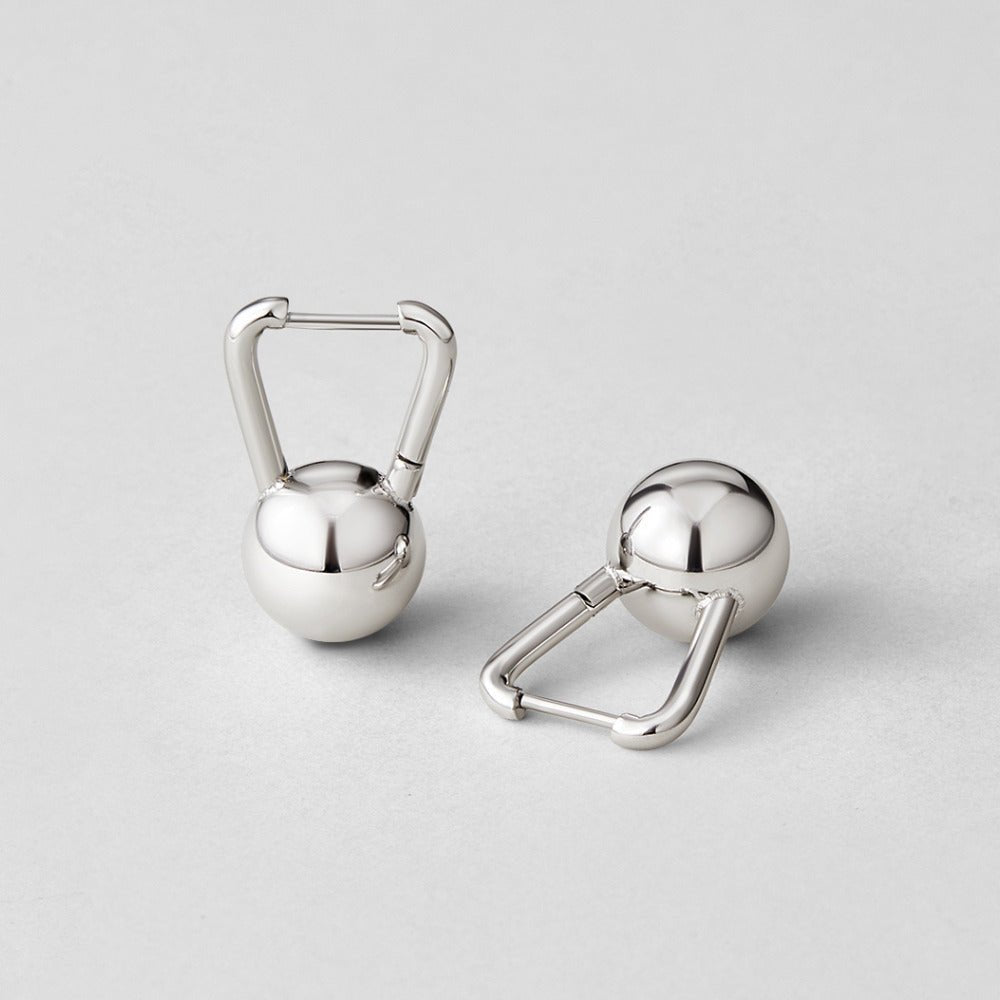 Silver-Tone Bar Hoop Earrings