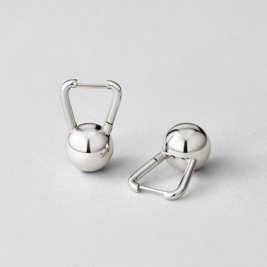 Silver-Tone Bar Hoop Earrings