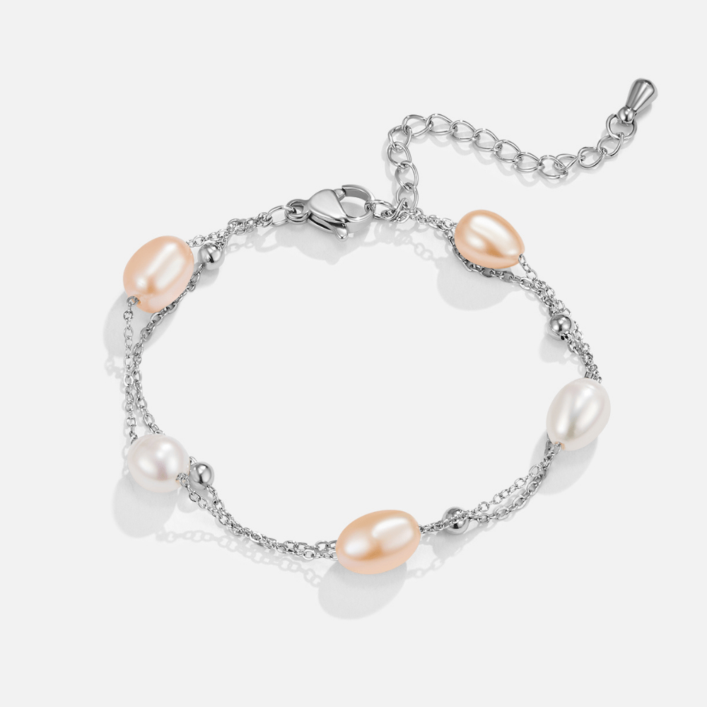 Silver-Tone Freshwater Pearl Layered Bracelet