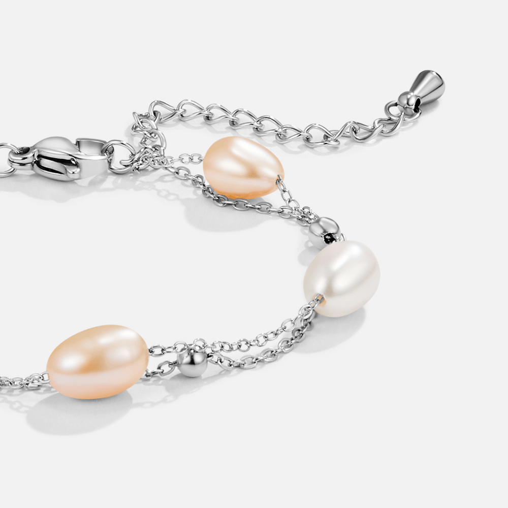 Silver-Tone Freshwater Pearl Layered Bracelet