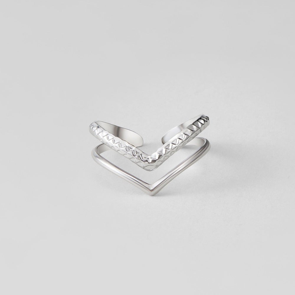 Harper Silver-Tone Layered Wrap Ring