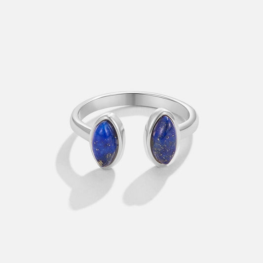 Lapis Blue Silver-Tone Wrap Ring