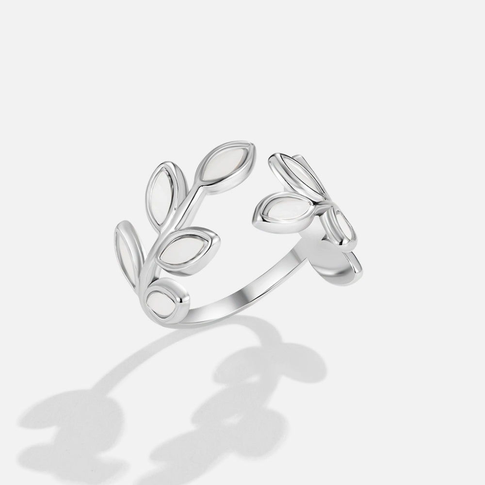 Silver-Tone Leaf Ring